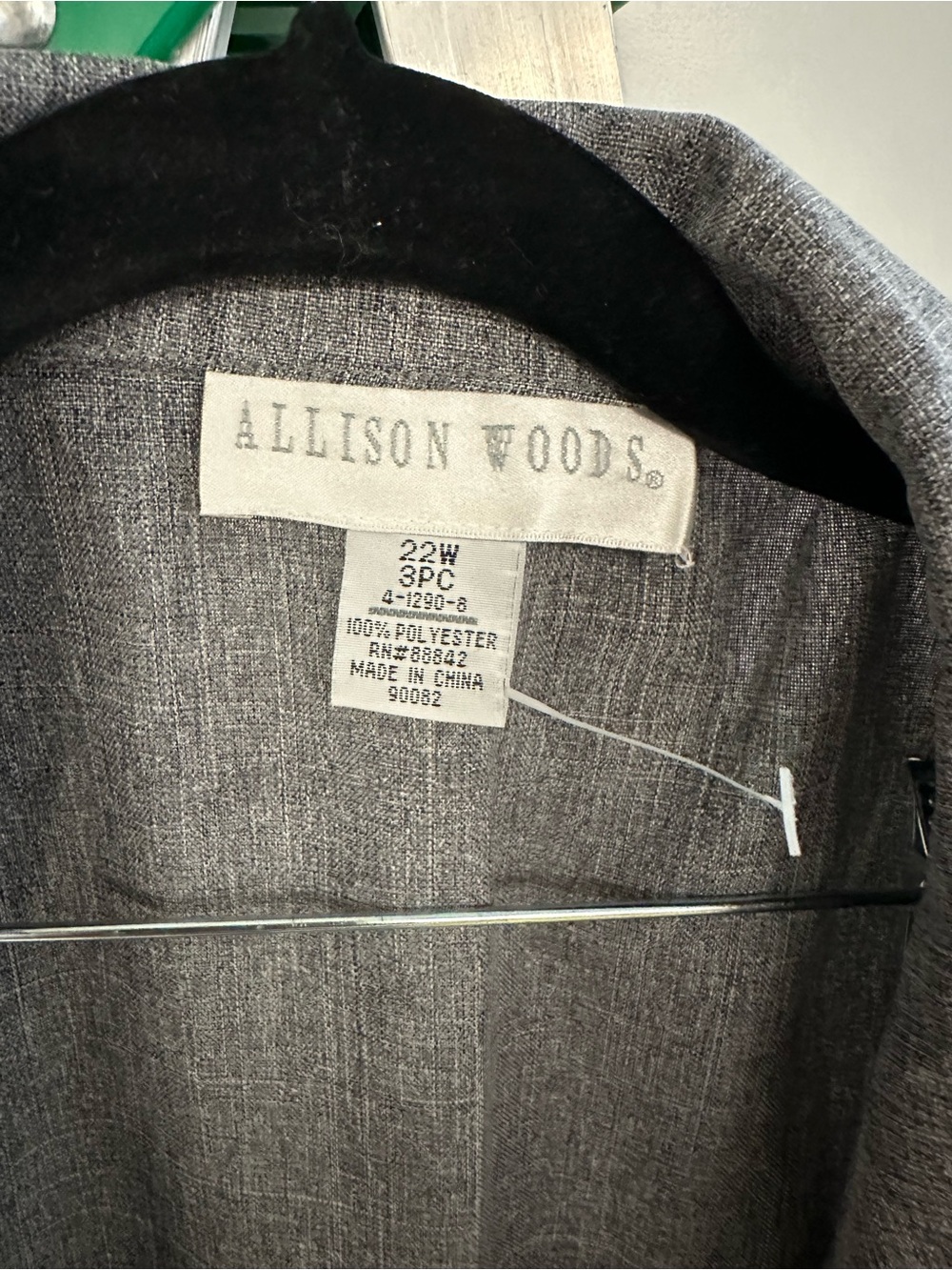 Allison Woods Gray Longline Trench Coat with Notched Collar - Picture 3 of 6